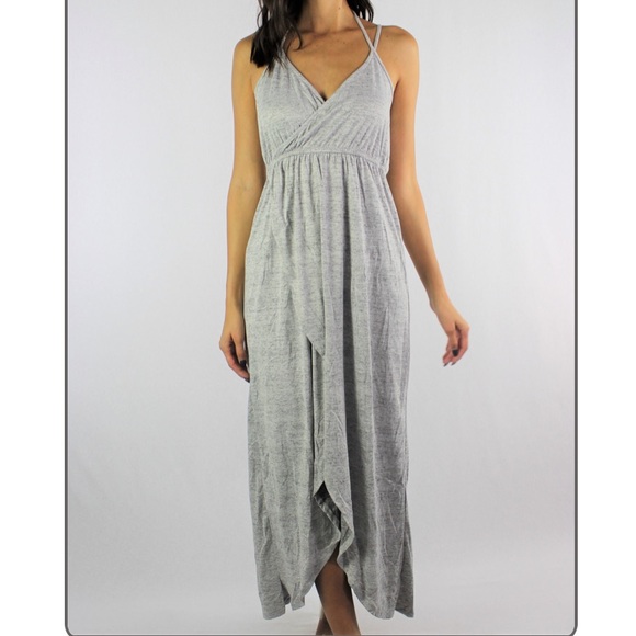 Dresses & Skirts - Grey hi low maxi with halter tie
